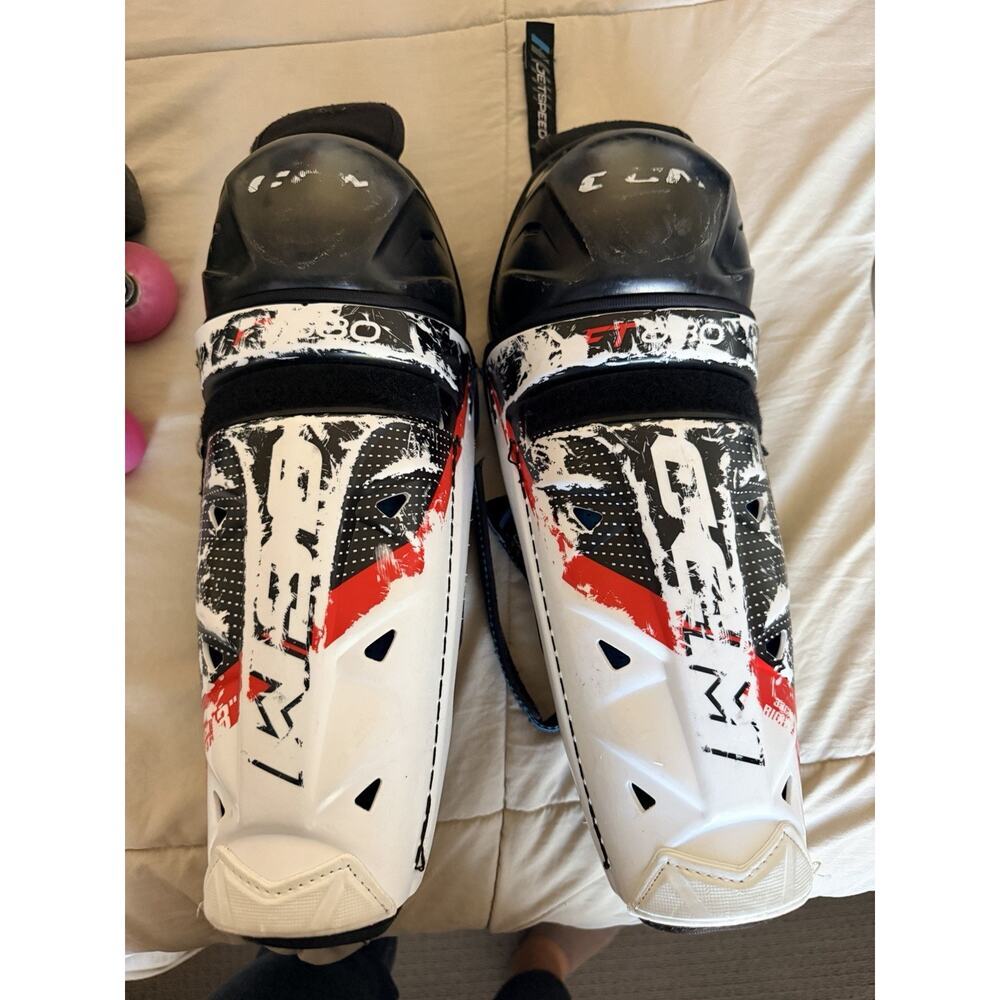 CCM Jetspeed Ft 680 Ice Hockey Shin Guards Junior Size 13